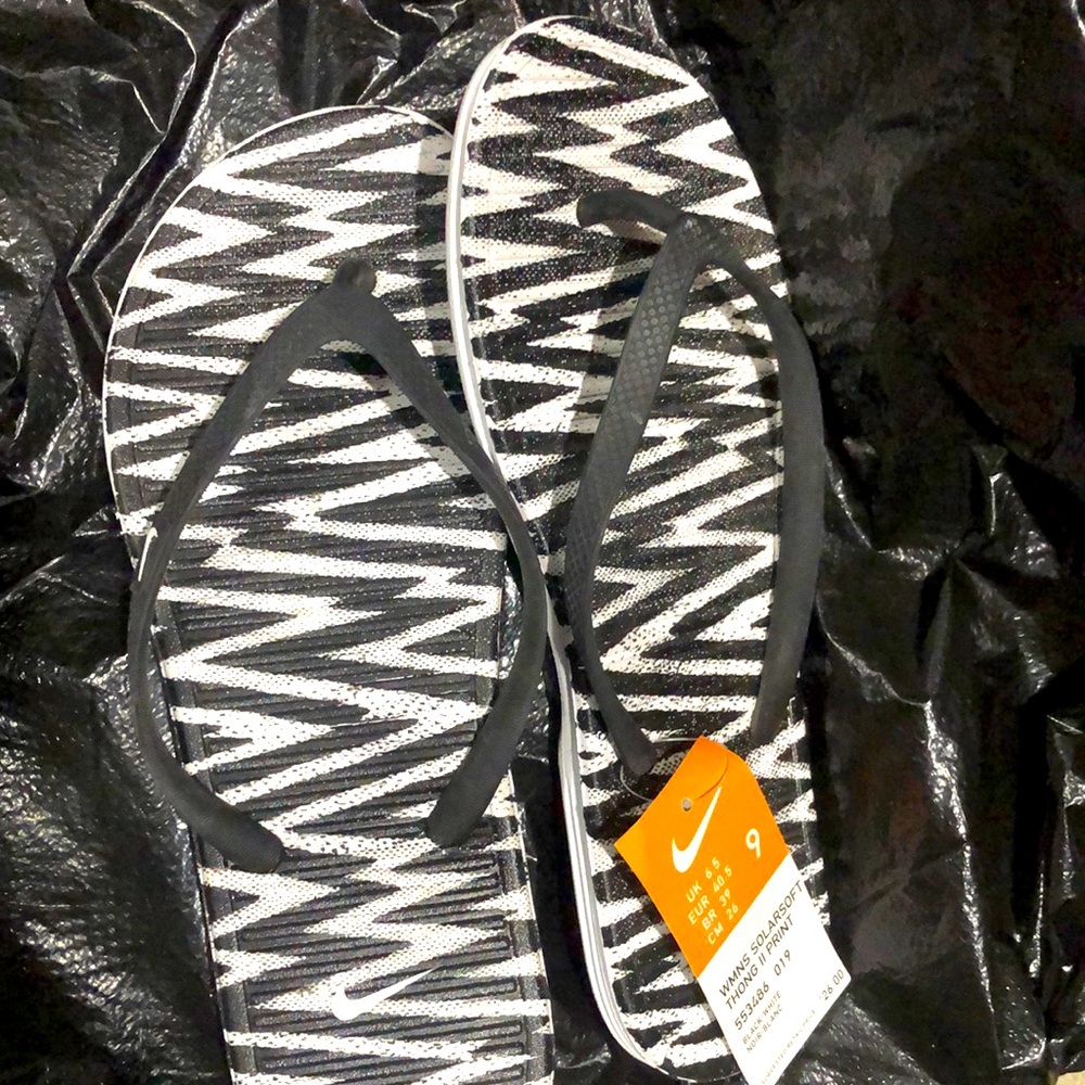 Nike Zebra Flip Flops